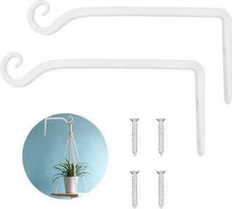 OEM Soporte Para Plantas, Paquete De 2, Gancho De Pared, Para Colgar Macetas, Comederos, Faroles, L&aacute;mparas De Pared, 25x10cm, Negro