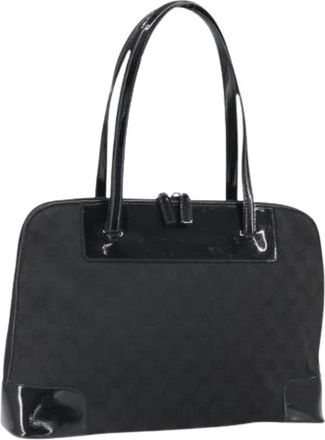 Gucci Pre-owned Handbags, female, Black, Size: ONE SIZE Pre-owned Canvas Handbag