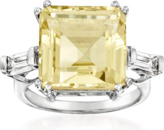 Ross-Simons Lemon and White Topaz Ring in Sterling Silver