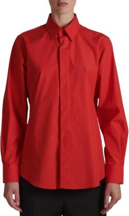 Barbara Bui Luxe Rode Chemise Montpellier Coqueline - Dames - Overhemden - Rood - L - Overhemden