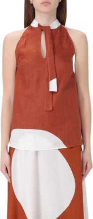 Liviana Conti Sleeveless Top - Dames - Tops zonder mouwen - Bruin - M - Tops