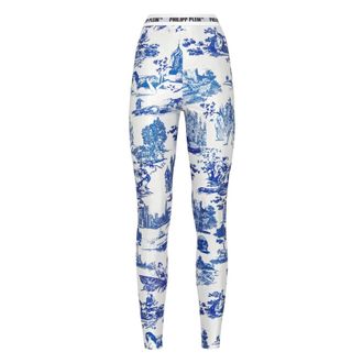 Philipp Plein Dames, Broeken, Wit, Maat: L Katoen