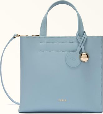 Furla Divide It Borsa Shopping S Carta Da Zucchero Blu Pelle Di Vitello Sidney Donna