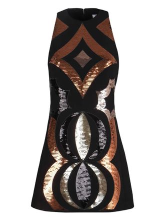 Pucci A-line sequin sleeveless mini dress - Zwart
