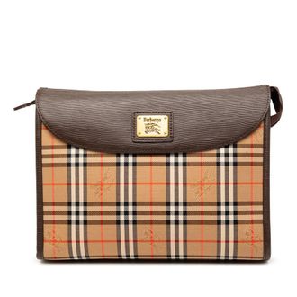 Burberry Pre-owned Burberry Haymarket Check Canvas Clutch Ladies U6WWCYGEX0KXG92F