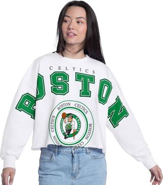 G-III 4Her by Carl Banks Womens G-III 4Her by Carl Banks White Boston Celtics Bleachers Cropped French Terry Sweatshirt at Nordstrom, Size X-Large