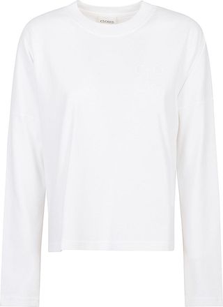 Closed Gesloten trui van biologisch katoen met ronde hals