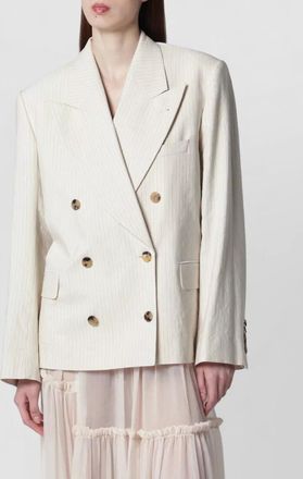 Dries Van Noten double breasted coat structured shoulders buttons