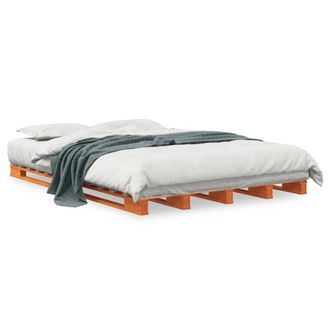 Berkfield Home Pallet Bed Wax Brown 140x200 cm Solid Wood Pine