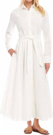 Karen Kane Lace Applique Midi Shirtdress In Off White