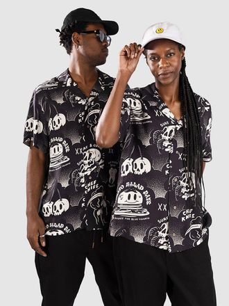 THE DUDES Dark Pattern Hawaiian Hemd zwart