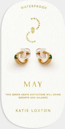 Katie Loxton May Waterproof Gold Birthstone Hoop Earrings at Nordstrom