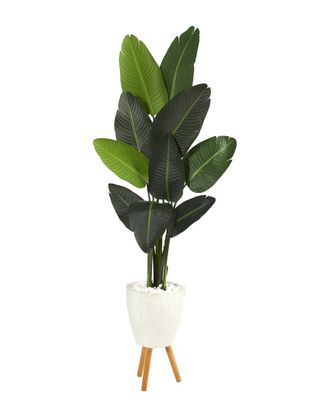 Nearly Natural 6Ft Travelers Palm Artificial Tree In Planter With Stand