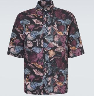Christophe Lemaire Floral cotton bowling shirt