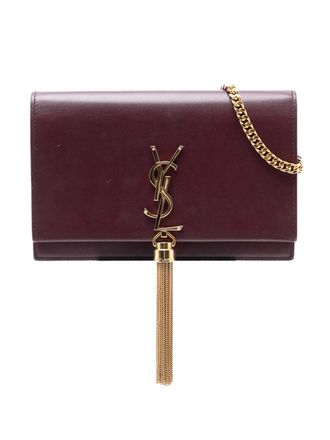 Saint Laurent 2019 Smooth Calfskin Monogram Kate Tassel Wallet on Chain crossbody bag - women - Calf Leather - One Size - Red