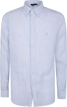 Polo Ralph Lauren Striped Sport Shirt - Heren - Casual Overhemden - Blauw - 2XL - Katoen - Overhemden