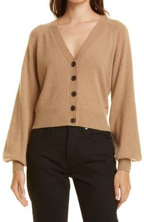 Frame Denim Linked Cashmere Cardigan in Cafe Au Lait at Nordstrom Rack, Size Medium