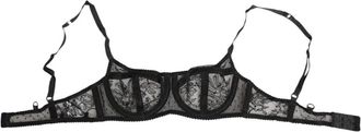 Dolce & Gabbana Transparante BH met beugel van kant - Dames - BHs - Zwart - S - Nylon - Ondergoed