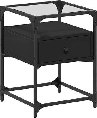 vidaXL Comodino Nero 40x40x55 cm in Legno Multistrato vidaXL