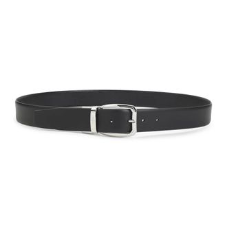 Ermenegildo Zegna Accessoires, Heren, Zwart, 90 CM, Leer, Omkeerbare Leren Riem