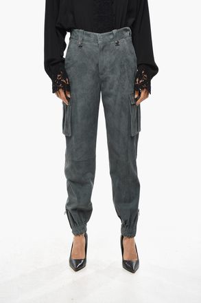 Ermanno Scervino Pantaloni Cargo in Suede con Zip alla Caviglia Ermanno Scervino