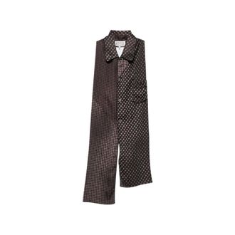 Maison Margiela Accessoires, Heren, Zwart, ONE Size, Zijdeachtige Sjaal