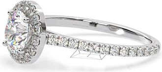 The Diamond Store 2.80ct Reina Lab Diamond Halo Engagement Ring in 18K White Gold F/VS1