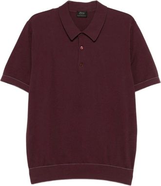 Brioni Polo Shirts, male, Red, Size: 2XL Piqu&eacute; Cotton Polo Shirt