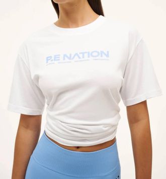 P.E Nation Aero Short Sleeve Tee In White/blue