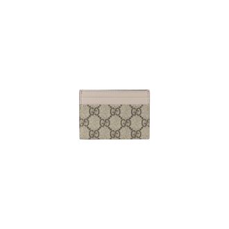Gucci Accessoires, Heren, Beige, ONE Size, Leer, GG Supreme Card Case