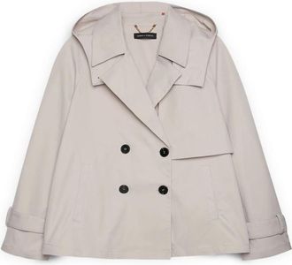 Fiorella Rubino Korte double-breasted trenchcoat - Dames - Trenchcoats - Wit - 3XL - Polyester - Jassen