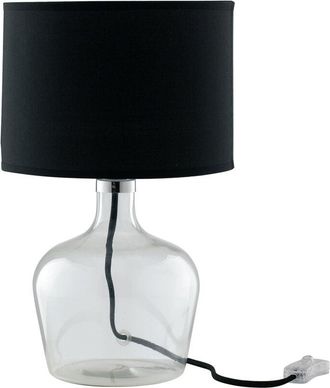 Fan Europe Fan Europe - Lampada da tavolo hendrix in vetro con paralume in tessuto nero