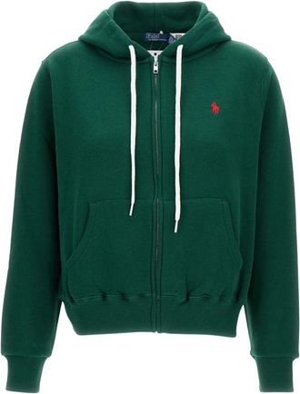 Polo Ralph Lauren Zip-up Sweatshirt - Dames - Vesten met rits - Groen - L - Katoen - Hoodies & sweatvesten