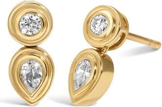 Adina Reyter Groovy Lab Grown Diamond Pear Drop Earrings in 14K Yellow Gold at Nordstrom
