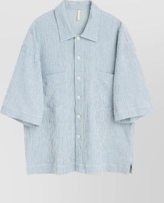 Sunflower adam linen stripe short sleeve shirt