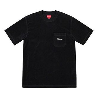 SUPREME SS19 Terry Pocket Tee Short Sleeve Unisex Black SUP-SS19-10572