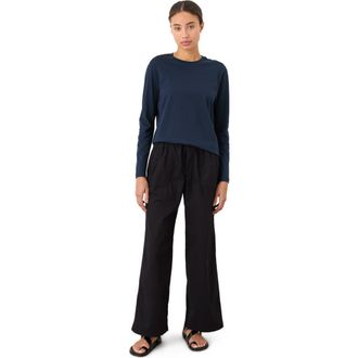 Pact Organic Cotton Womens Softspun Essential Crewneck Long Sleeve Tee in Navy at Nordstrom, Size Xx-Large