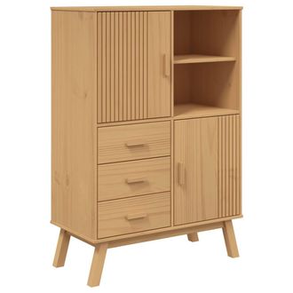 vidaXL Aparador Olden Madera Maciza De Pino Marr&oacute;n 85x43x125 Cm Vidaxl