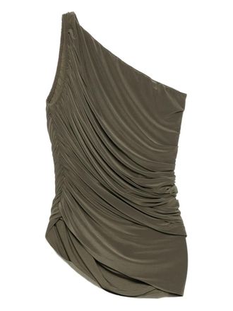 Norma Kamali Diana one-shoulder draped swimsuit - Green