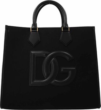 Dolce & Gabbana Canvas tote with leather logo