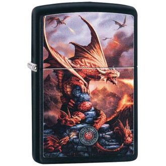 Zippo Accendino Zippo Anne Stokes 49097, Accendino Antivento Ricaricabile Zippo, Realizzato in Metallo con Caratteristico click Zippo, Color Nero Opaco