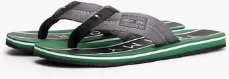 Tommy Hilfiger Mens Logo Patch Flip-Flop - Medium Grey - US 7 / EU 39.5