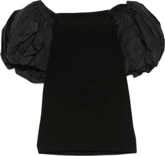 Lutz Huelle puff-sleeves top - 099 BLACK