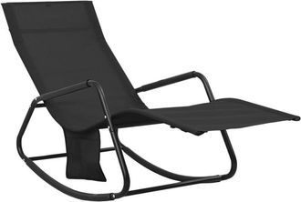 vidaXL Tumbona de acero y textilene negra Vidaxl