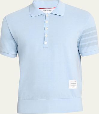 Thom Browne Mens Garment Dyed Jersey 4-Bar Polo Shirt
