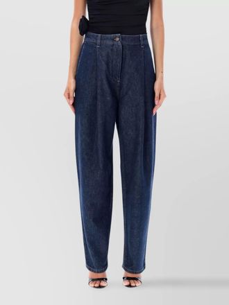 Magda Butrym denim pleated wide-leg trousers
