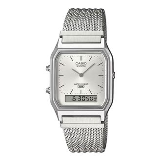 Casio Collection Vintage Unisexs Silver Watch AQ-230EM-7AEF Stainless Steel - One Size