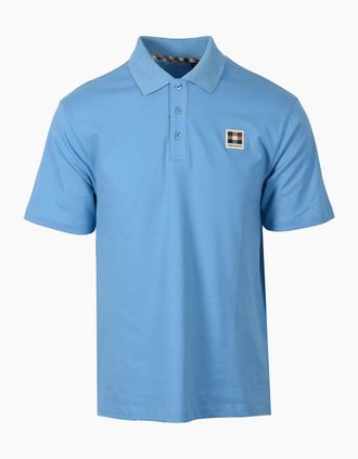 Aquascutum Mens AQUASCUTUM CLUB CHECK BADGE POLO AVIO - Size: 44