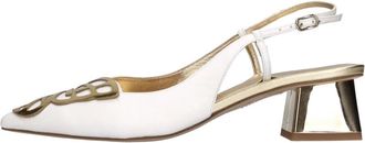Sophia Webster Butterfly Low Slingback - Dames - Pumps - Wit - 38 EU - Leer - Schoenen