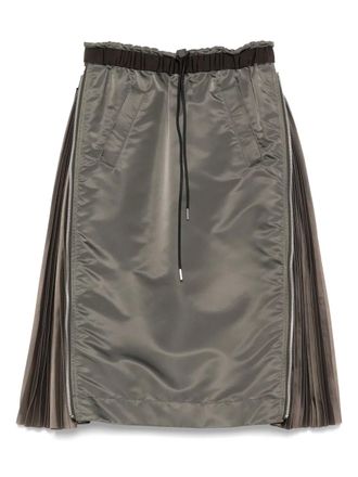 sacai twill midi skirt - Green